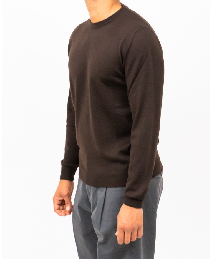 Mauro Ottaviani - Maglia Girocollo Marrone Uomo P001 E31572 CAFFE I25
