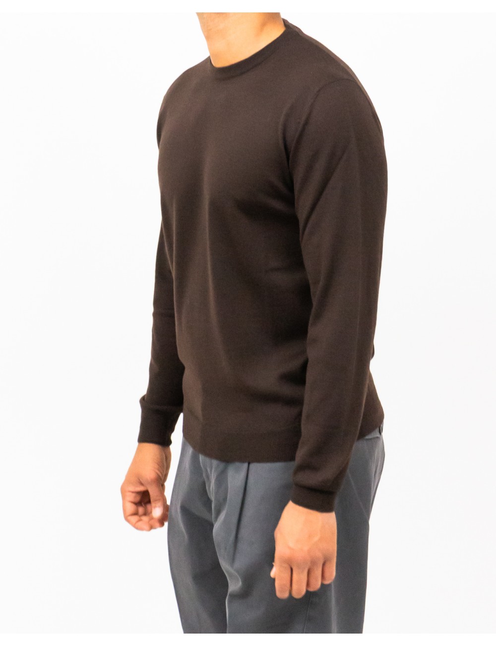 Mauro Ottaviani - Maglia Girocollo Marrone Uomo P001 E31572 CAFFE I25