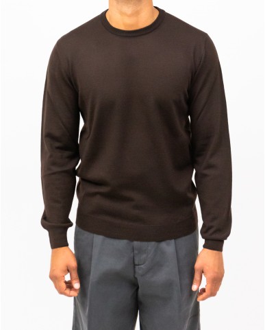 Mauro Ottaviani - Maglia Girocollo Marrone Uomo P001 E31572 CAFFE I25