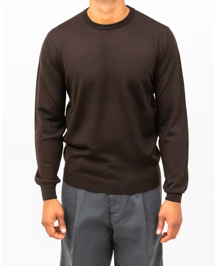 Mauro Ottaviani - Maglia Girocollo Marrone Uomo P001 E31572 CAFFE I25