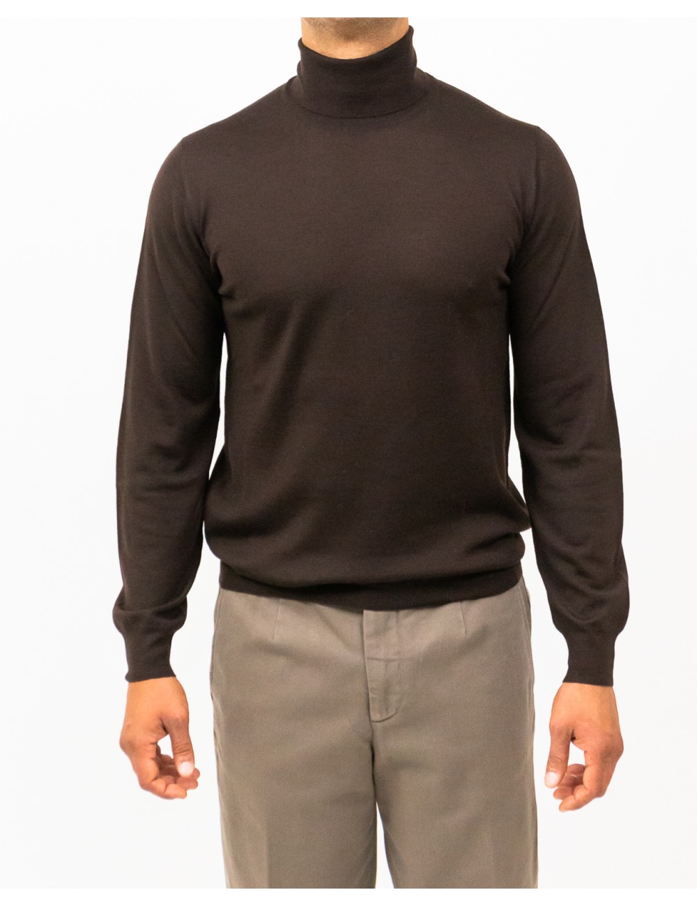 Mauro Ottaviani - Maglia Dolcevita Marrone Uomo P003 E31572 CAFFE I25