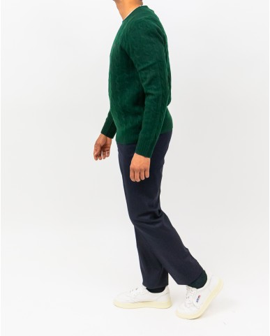 Polo Ralph Lauren - Maglia Girocollo Treccia Verde Uomo 710876762004 I25