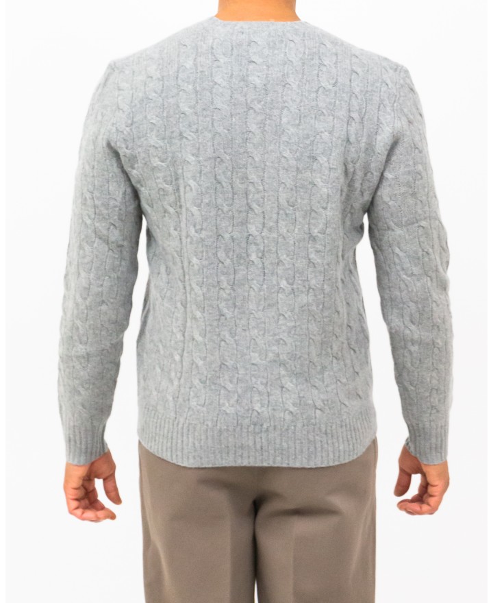 Polo Ralph Lauren - Maglia Girocollo Treccia Grigio Perla Uomo 710876762012 I25