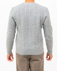 Polo Ralph Lauren - Maglia Girocollo Treccia Grigio Perla Uomo 710876762012 I25