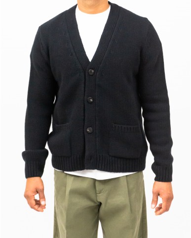 A Trip In A Bag - Cardigan Scollo V Nero Uomo ATF7310 100 BLACK I25