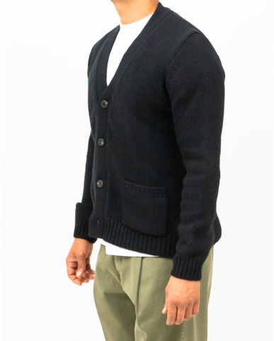 A Trip In A Bag - Cardigan Scollo V Nero Uomo ATF7310 100 BLACK I25