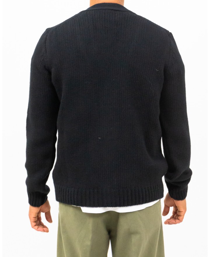 A Trip In A Bag - Cardigan Scollo V Nero Uomo ATF7310 100 BLACK I25