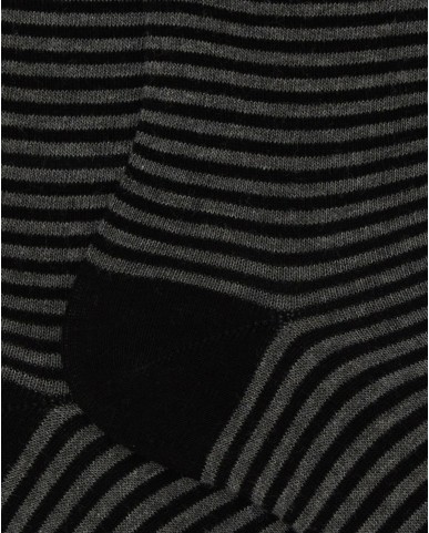 Gallo - Calze al Polpaccio Righe Windsor Nere Uomo AP102902 12164 NERO I25