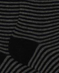 Gallo - Men's Black Windsor Striped Calf Socks AP102902 12164 NERO I25