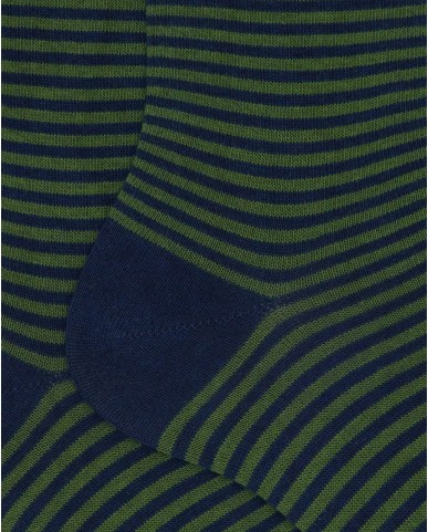 Gallo - Calze al Polpaccio Righe Windsor Verdi Uomo AP102902 31080 ROYAL I25