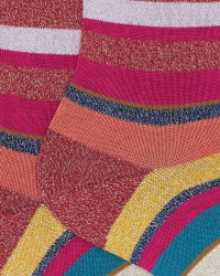 Gallo - Calze al Polpaccio Righe Lurex Rosa Donna AP512028 13725 AMARA I25