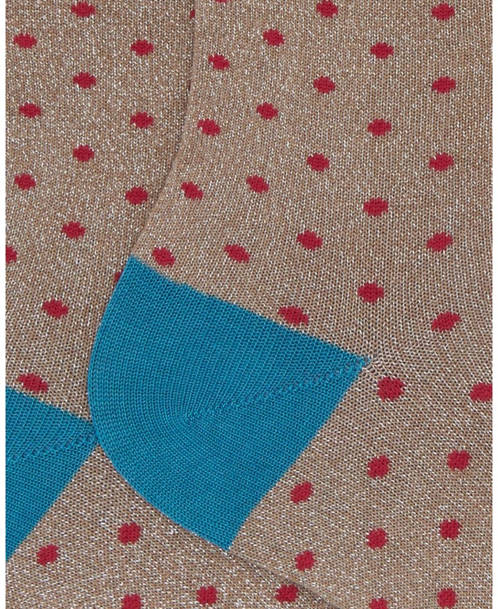 Gallo - Calze al Polpaccio Pois Lurex Tortora Donna AP512108 11072 TARTU I25