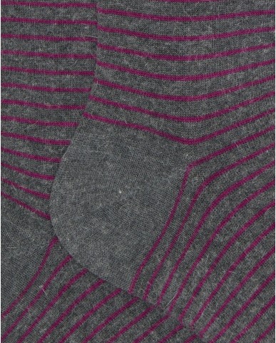 Gallo - Calze al Ginocchio Righe Grigie Donna AP512201 32771 PIOMB I25