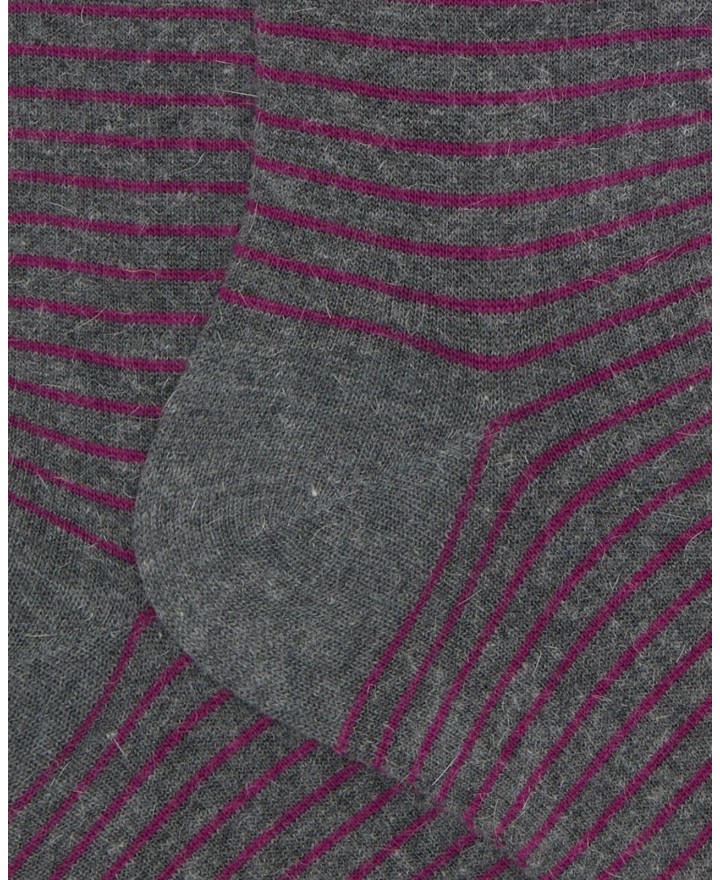 Gallo - Calze al Ginocchio Righe Grigie Donna AP512201 32771 PIOMB I25