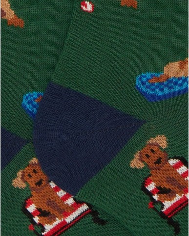 Gallo - Calze al Ginocchio Cani Verdi Uomo AP516285 14777 BASIL I25