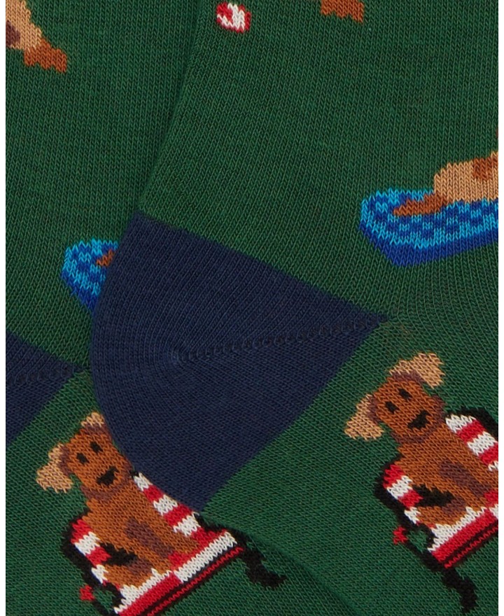 Gallo - Calze al Ginocchio Cani Verdi Uomo AP516285 14777 BASIL I25