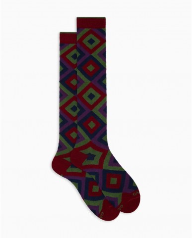 Gallo - Calze al Ginocchio Rombi Amaranto Uomo AP516308 13811 AMARA I25