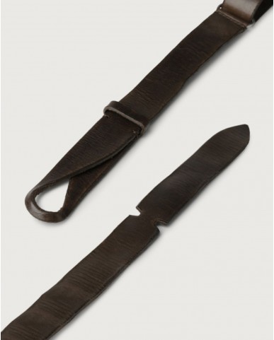Orciani - NoBuckle Dive Brown Leather Belt for Men NB0005 DIV TMO CON