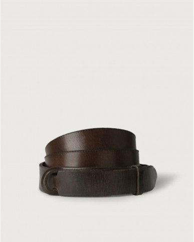 Orciani - NoBuckle Dive Brown Leather Belt for Men NB0005 DIV TMO CON