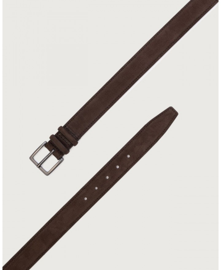 Orciani - Cintura Classica Nabucco Suede Marrone Uomo U08279 NAB TMO CON
