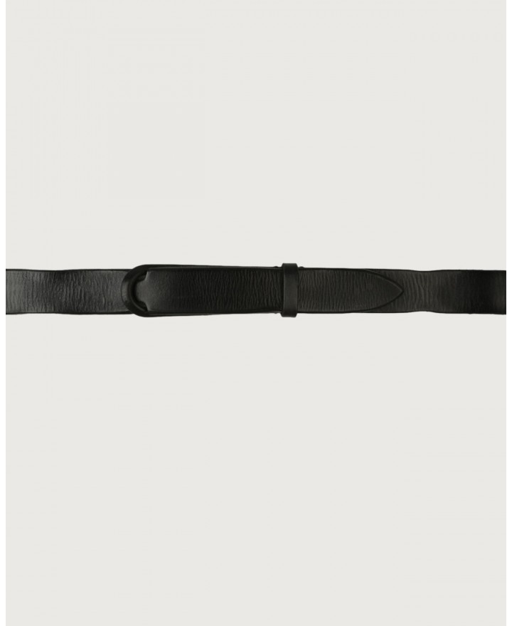 Orciani - NoBuckle Dive Black Leather Belt for Men NB0005 DIV NER CON