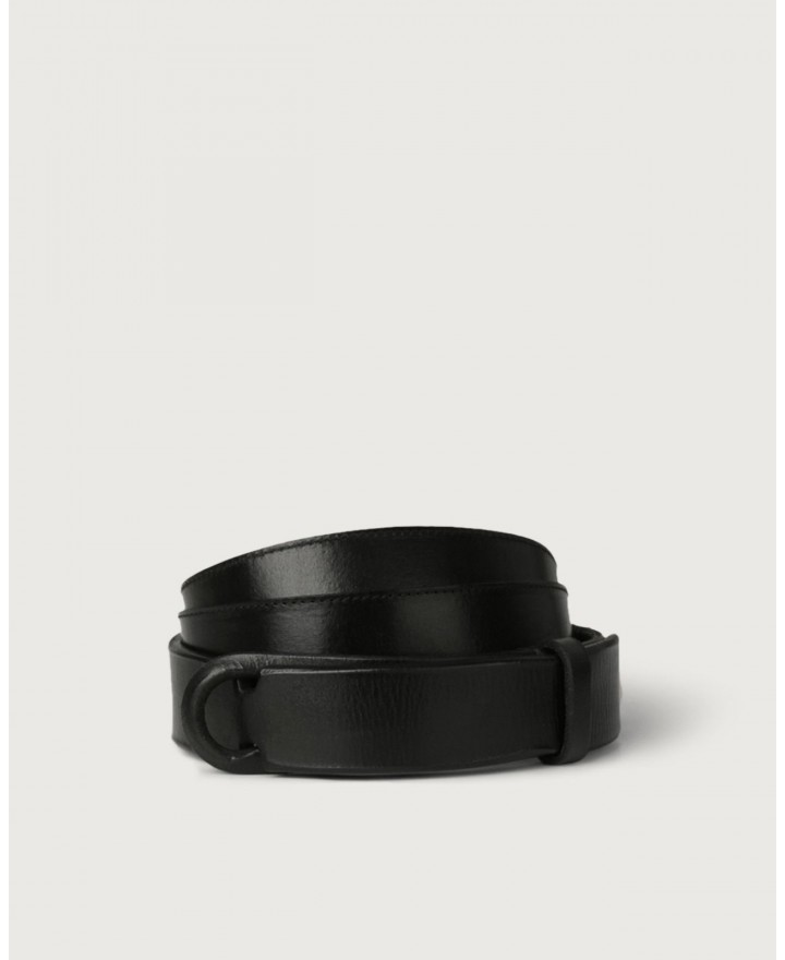 Orciani - NoBuckle Dive Black Leather Belt for Men NB0005 DIV NER CON