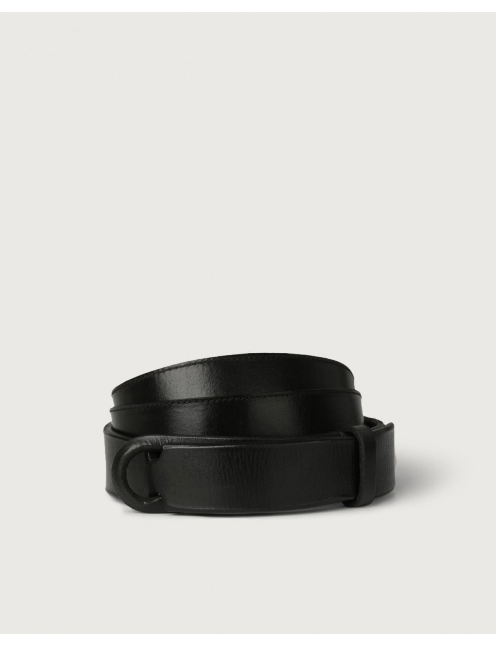 Orciani - NoBuckle Dive Black Leather Belt for Men NB0005 DIV NER CON