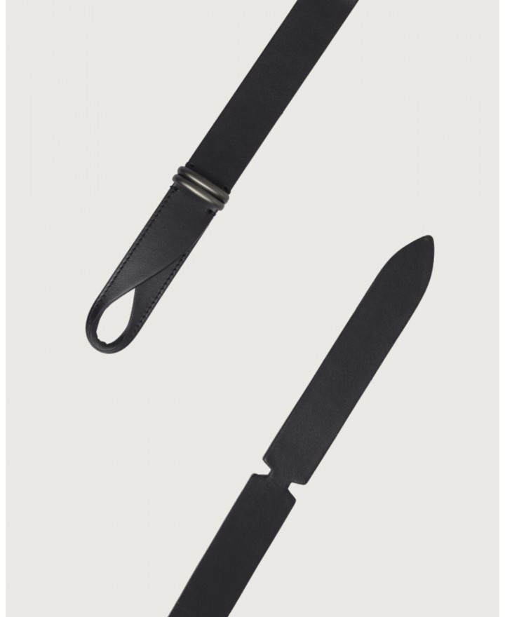 Orciani - NoBuckle Alba Black Leather Belt for Men NB0128 ALB NERO CON