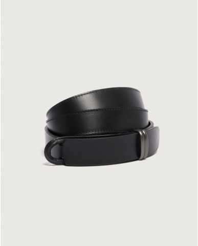 Orciani - NoBuckle Alba Black Leather Belt for Men NB0128 ALB NERO CON