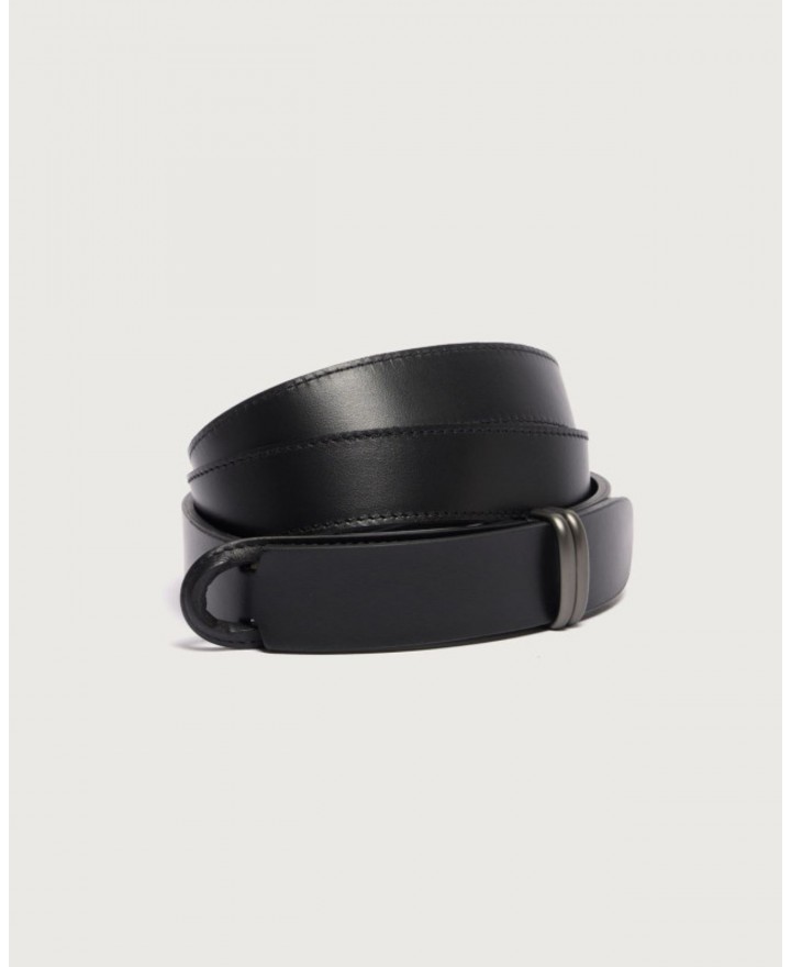 Orciani - NoBuckle Alba Black Leather Belt for Men NB0128 ALB NERO CON