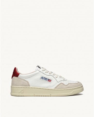 Autry - Scarpa Medalist Pelle/Suede Bianca/Rossa Uomo AULM LS43 CON