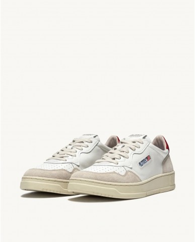Autry - Scarpa Medalist Pelle/Suede Bianca/Rossa Uomo AULM LS43 CON