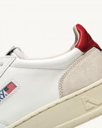 Autry - Scarpa Medalist Pelle/Suede Bianca/Rossa Uomo AULM LS43 CON