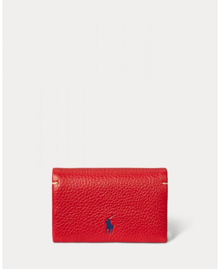 Polo Ralph Lauren - Red Hammered Leather Wallet 427949873007 I25