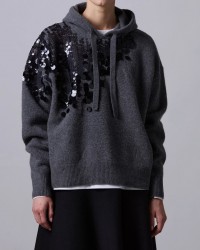 Roberto Collina - Felpa Paillettes Grigia Donna F22007 18 GRIGIO I25