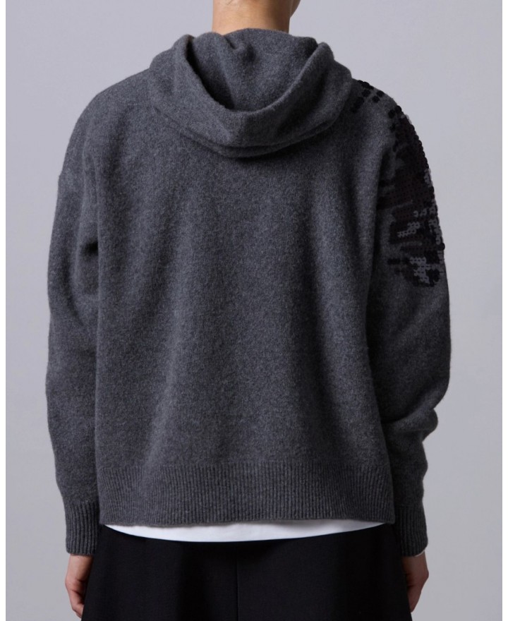 Roberto Collina - Felpa Paillettes Grigia Donna F22007 18 GRIGIO I25