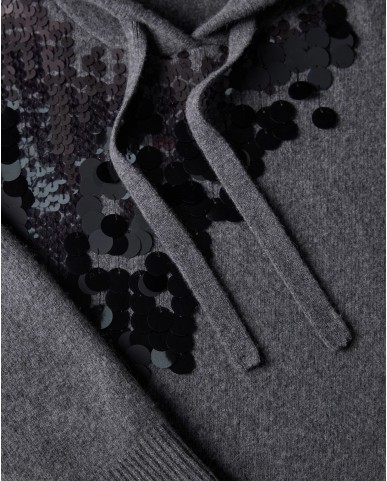 Roberto Collina - Women's Gray Sequin Sweatshirt F22007 18 GRIGIO I25