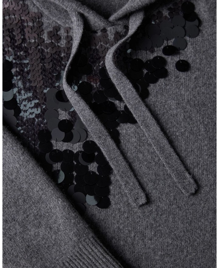 Roberto Collina - Felpa Paillettes Grigia Donna F22007 18 GRIGIO I25