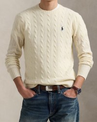 Polo Ralph Lauren - Maglia Girocollo Treccia Crema Uomo 710876762010 I25