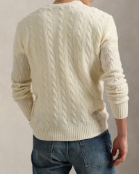 Polo Ralph Lauren - Maglia Girocollo Treccia Crema Uomo 710876762010 I25