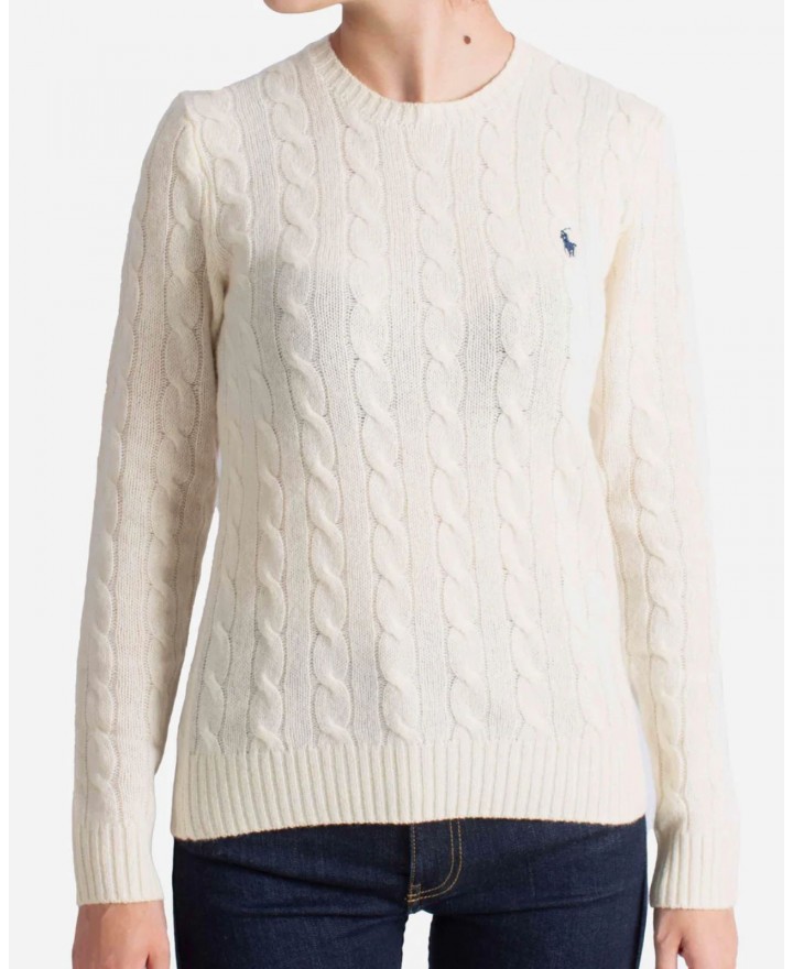 Polo Ralph Lauren - Maglia Treccia Bianca Donna 211971865001 I25