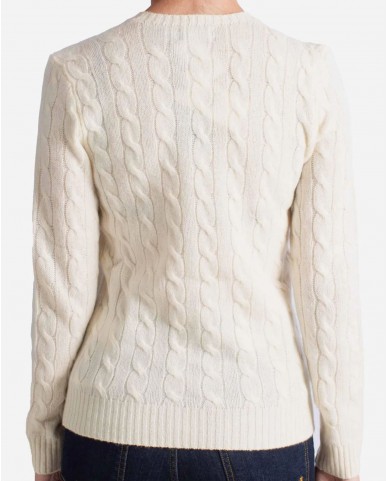 Polo Ralph Lauren - Maglia Treccia Bianca Donna 211971865001 I25