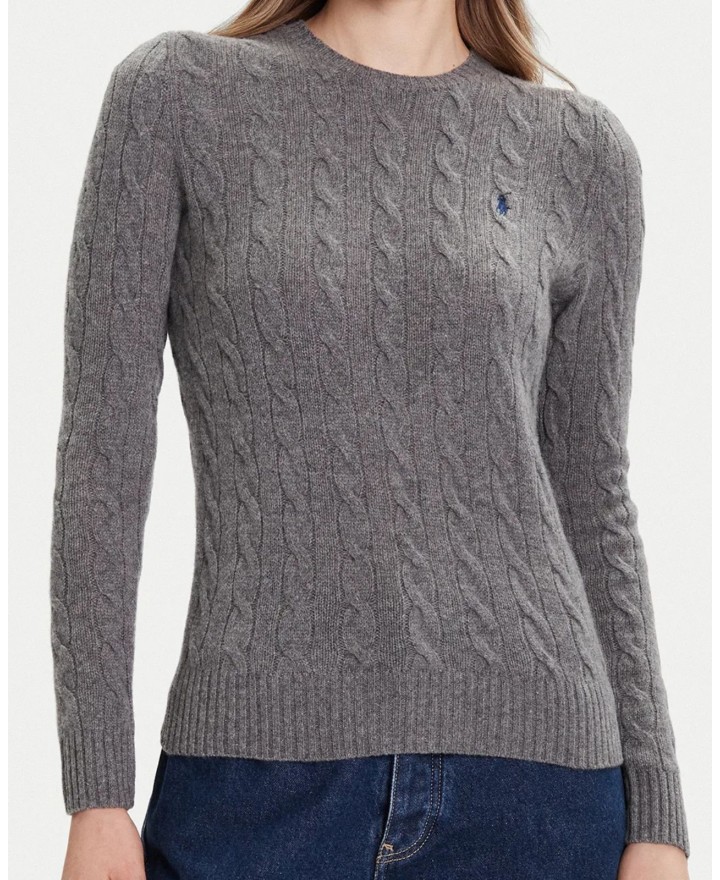 Polo Ralph Lauren - Women's Gray Cable Knit Sweater 211971865501 I25