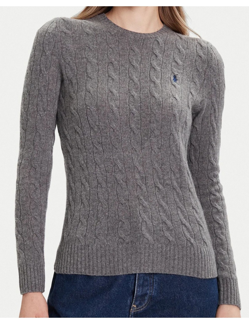 Polo Ralph Lauren - Women's Gray Cable Knit Sweater 211971865501 I25
