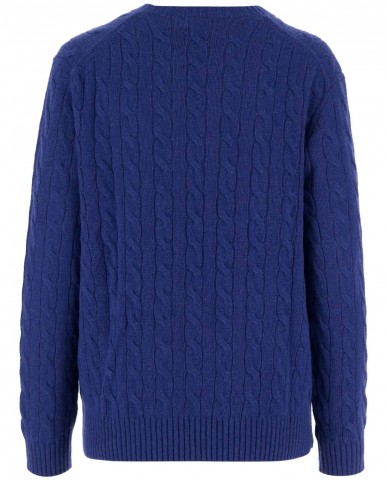 Polo Ralph Lauren - Women's Blue Oversized Cable Knit Sweater 211972115005 I25