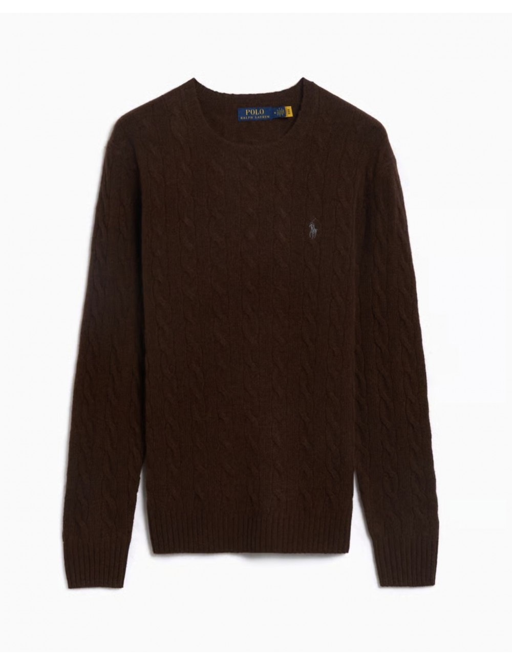 Polo Ralph Lauren - Maglia Girocollo Treccia Marrone Uomo 710876762029 I25