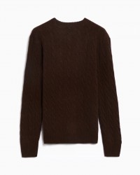 Polo Ralph Lauren - Maglia Girocollo Treccia Marrone Uomo 710876762029 I25