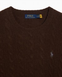 Polo Ralph Lauren - Maglia Girocollo Treccia Marrone Uomo 710876762029 I25