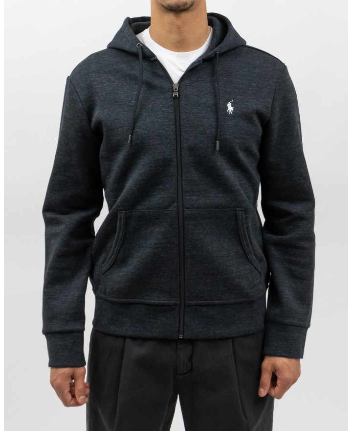Polo Ralph Lauren - Felpa Zip e Cappuccio Antracite Uomo 710881517052 I25