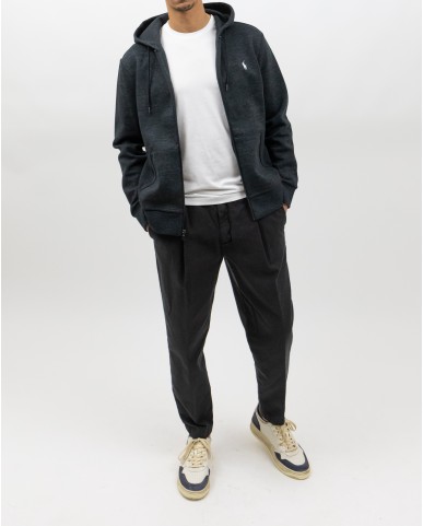 Polo Ralph Lauren - Felpa Zip e Cappuccio Antracite Uomo 710881517052 I25